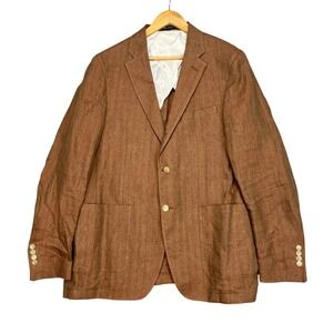 Todd Snyder Birdwell Beach Britches Herringbone Linen Sport Coat Blazer Mens 44L